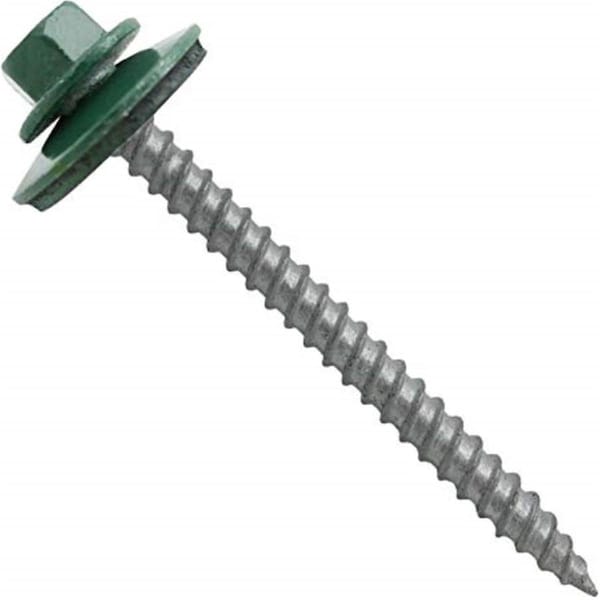 Tinkertools 1 lbs No. 9 Sizes x 1 in. Pro-Twist Hex Round Washer Head Sheet Metal Screws, Green TI2742672 - main
